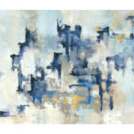 " Abstract Navy Gold Paint " Painting Print