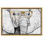 " Animals Elephant And Gold Glasses, Modern & Contemporary White " by Oliver Gal
