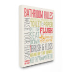 " Bathroom Rules Coral Green Gray And Blue Colorful " by Stephanie Workman Marrott