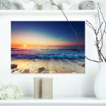 " Beautiful Sunrise Over Blue Sea "