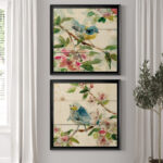 " Birds And Blossoms I " 2 - Pieces Painting Print