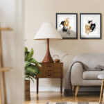 " Black & Gold Splash II " 2 - Pieces Painting Print - Image 3