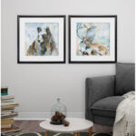 " Black Bear On Blue " 2 - Pieces Painting Print - Image 2