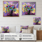 " Bright Bouquet Of Spring Flowers On A Purple Background " - Image 4