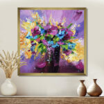" Bright Bouquet Of Spring Flowers On A Purple Background " - Image 6