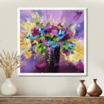 " Bright Bouquet Of Spring Flowers On A Purple Background " - Image 7
