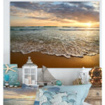 " Bright Cloudy Sunset In Calm Ocean " - Image 2