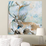 " Caribou On Blue " by Carol Robinson - Image 3