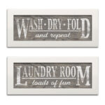 " Classic Gray Laundry Signs On Wood-panel Style Background " by N. Harbick 2 - Pieces - Image 4