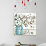 " Cotton Boll In Mason Jar Family Gathers Here " by Tre Sorelle Studios - Image 2