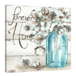 " Cotton Boll Mason Jar Ii Home " by Tre Sorelle Studios - Image 2