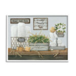 " Country Washroom Counter Still Life Bathroom Towel "