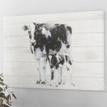 " Cow And Calf On Wood " by Emily Adams