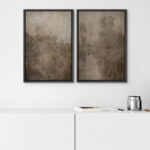 " Dark Black Color Field Landscapes " 2 - Pieces on Canvas - Image 2