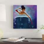 " Ebony Bubbles Woman Bathroom African American "