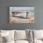 " Embellished Whitewashed Boat "