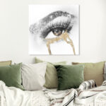 " Fashion And Glam Eyes And Rhinestones Golden, Glam Gray " - Image 3