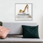 " Fashion And Glam Gold Shoe And Red Sole High Heels "