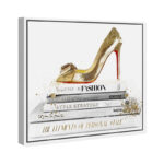 " Fashion And Glam Gold Shoe And Red Sole High Heels " - Image 3