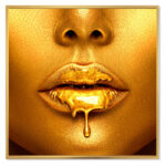 " Gold Paint Drips From Sexy Woman Lips " - Image 6