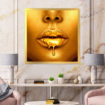 " Gold Paint Drips From Sexy Woman Lips " - Image 2