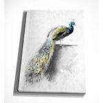 " Golden Blue Peacock Feather I " - Image 3