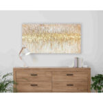 " Golden Wave – Handmade Gold Foil And Print Canvas Wall Art "