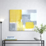 " Gray And Yellow Blue Abstract XXI "