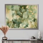 " Green Luxury Abstract Fluid Art I " by Designart - Image 3