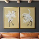 " Heron Plumage V " 2 - Pieces Painting Print