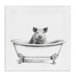 " Hog In Bath Tub Minimal Bathroom Sketch " by Victoria Borges - Image 7