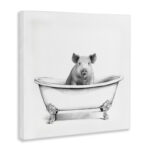 " Hog In Bath Tub Minimal Bathroom Sketch " by Victoria Borges - Image 8
