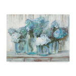 " Hydrangeas In Glass Jars Blue " by Carol Rowan Painting Print - Image 8
