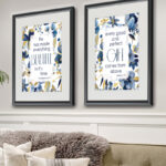 " Indigo Scripture I " 2 - Pieces
