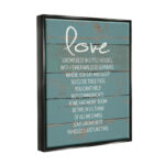 " Love Grows Best In Little Houses Distressed Teal Shiplap " by Jo Moulton - Image 2