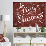 " Merry Christmas Season Greetings On Red " - Image 2