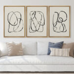 " Modern Duotone Geometric Spiral Ring Circle Collage 3 Piece Framed Wall Art. " 3 - Pieces - Image 3