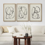 " Modern Duotone Geometric Spiral Ring Circle Collage 3 Piece Framed Wall Art. " 3 - Pieces - Image 5