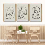 " Modern Duotone Geometric Spiral Ring Circle Collage 3 Piece Framed Wall Art. " 3 - Pieces - Image 6