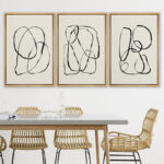 " Modern Duotone Geometric Spiral Ring Circle Collage 3 Piece Framed Wall Art. " 3 - Pieces - Image 7