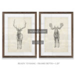 " Moose Study " by Antonyus Bunjamin (Abe) 2 - Pieces - Image 3