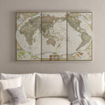 " National Geographic World Map " 3 - Pieces