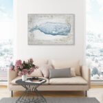 " Nautical And Coastal Blue Whale, Coastal Blue " by Oliver Gal