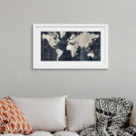 " Old World Map Blue "