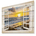" Open Window To Bright Yellow Sunset " - Image 8