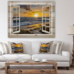 " Open Window To Bright Yellow Sunset " - Image 2
