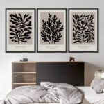 " Papier Decoupe Collection French Retro Art Decor Flower Plants " by Henri Matisse 3 - Pieces - Image 2