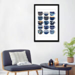 " Pretty Blue Coffee Cups I " by Elisabeth Fredriksson