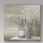 " Pussy Willow Still Life Gray Pots Crop " by Julia Purinton - Image 2