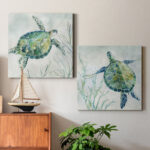 " Seaglass Turtle I " 2 - Pieces - Image 5